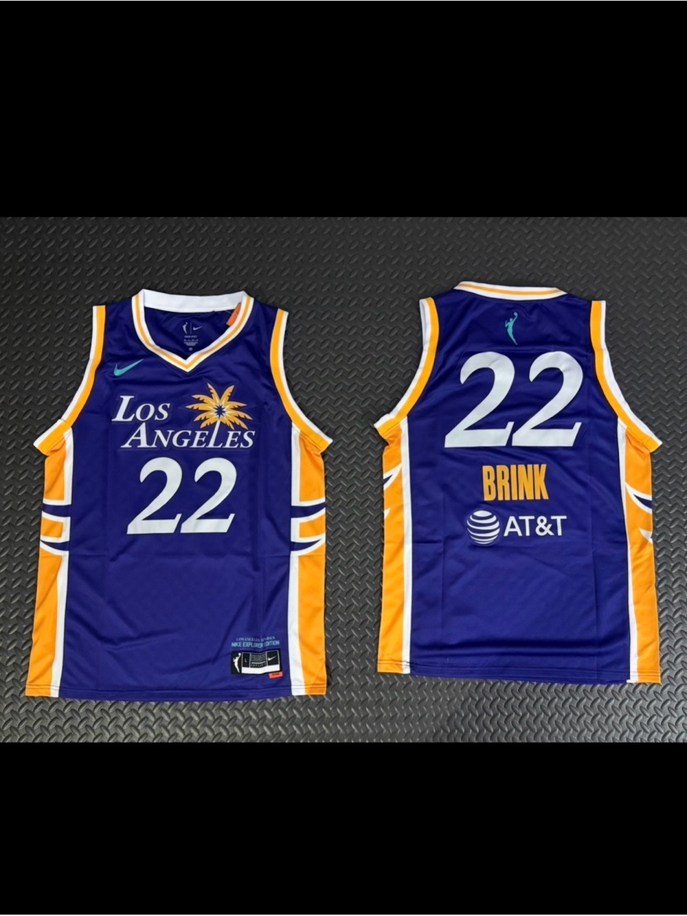 Los Angeles Sparks #22 Purple & Gold Custom Fan Basketball Jersey - Brink